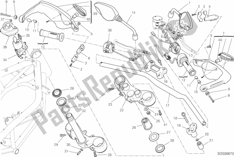 Todas las partes para Manillar Y Controles de Ducati Hypermotard SP USA 821 2015